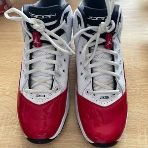 Red, white & black jordans. Barely creased! I do not wear them anymore!!